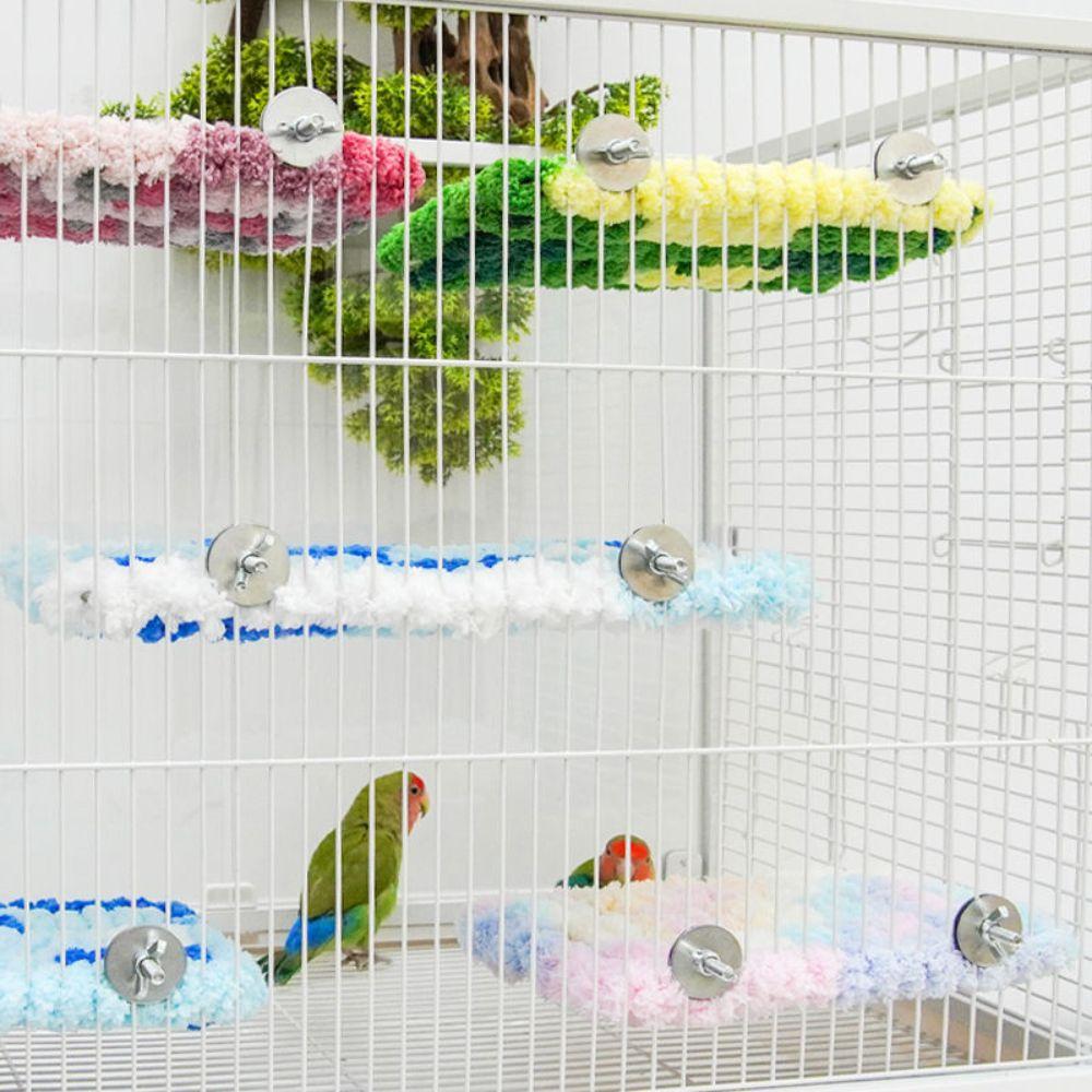 Warm Velvet Plush Bird Perch Anti-Slip Bird Hammock Bed Parrot Cage Platform Budgie