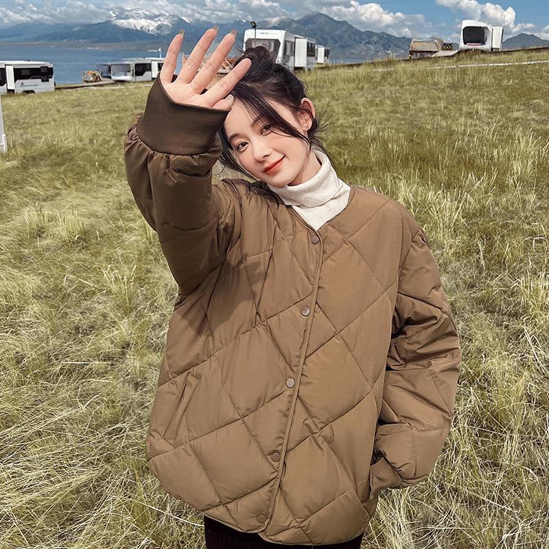 Small Lightweight Down Cotton Jacket Women's Lightweight Short Loose Baseball Uniform Jacket Women