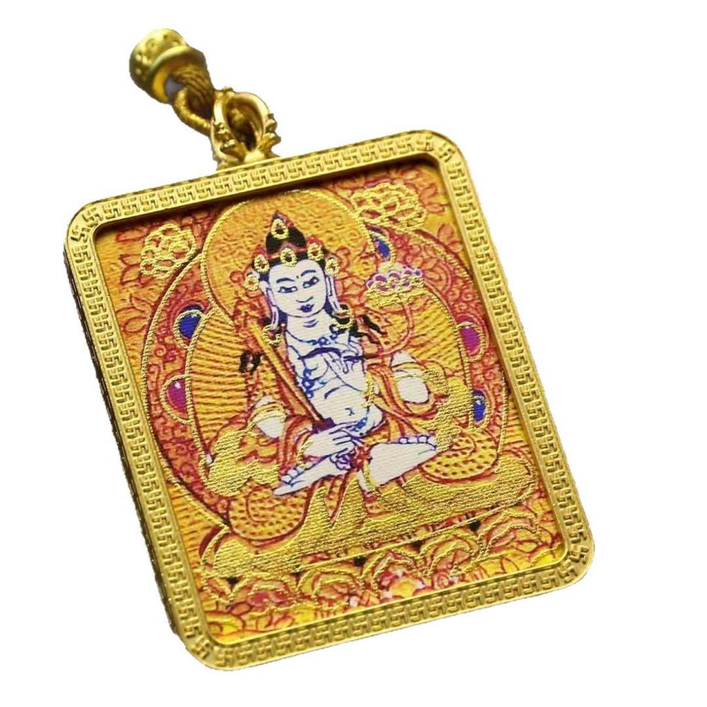 Tibetan Gold-Gilded Alloy Shell Thangka with Eight Guardian Deities & Medicine Buddha