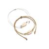 2-piece beach style handmade woven seashell adjustable women's anklet