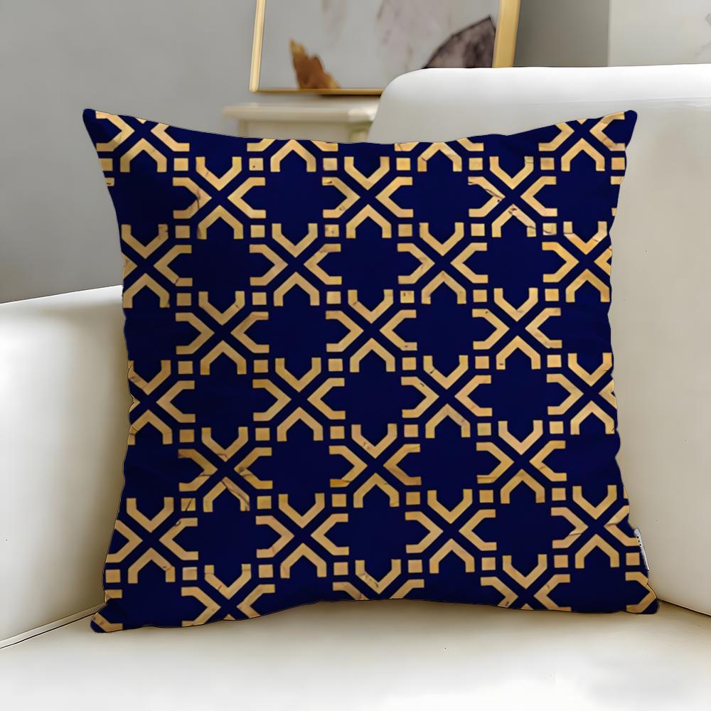 Moroccan Pattern Cushion Cover Soft & Easy-Wash Pillow Case – Versatile For Couch, Bed, Travel And Office