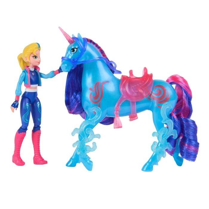 Unicorn academy - l'ecole des licornes - licorne river + poupée isabel