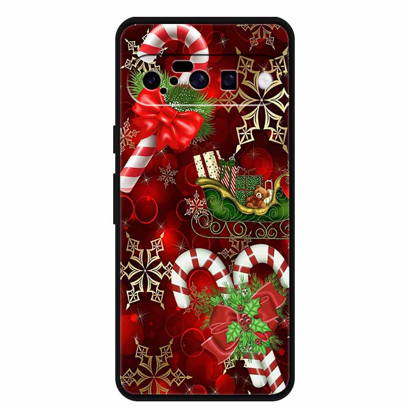 Christmas Phone Cases For Google Pixel 10 Case Silicone Soft Black Cover Christmas Tree for Pixel 10 Pro / 10 Pro XL Back Cover