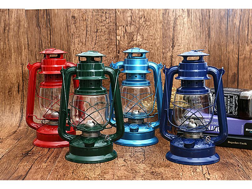 Vintage 25cm Mediterranean Hurricane Kerosene Lamp - Retro Decorative Hanging or Camping Lamp