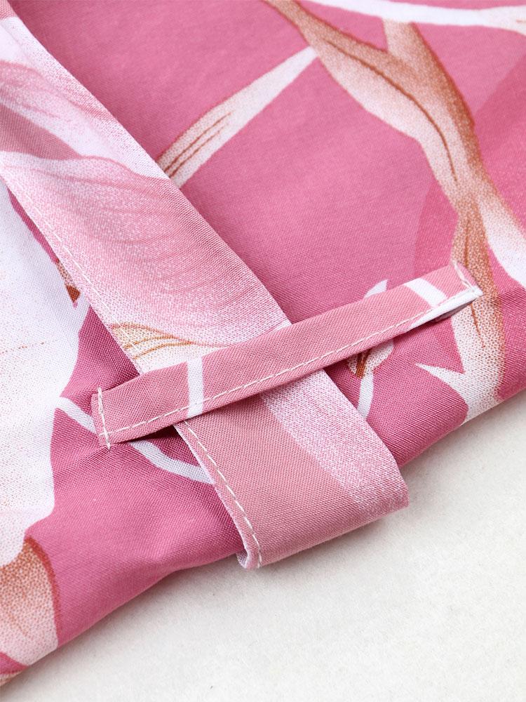 EDOLYNSA Bikini cu imprimeu boem Rochie kimono cu centură elegantă Tunica 2024 Vară Femei Marime mari Îmbrăcăminte de plajă Costum de baie acoperire Q996