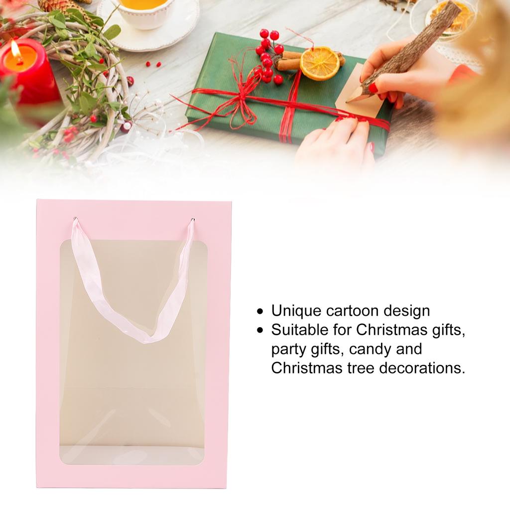 Large Paper Bag Open Window Paper Party Gift Bags for Christmas Birthdays Favors Packages