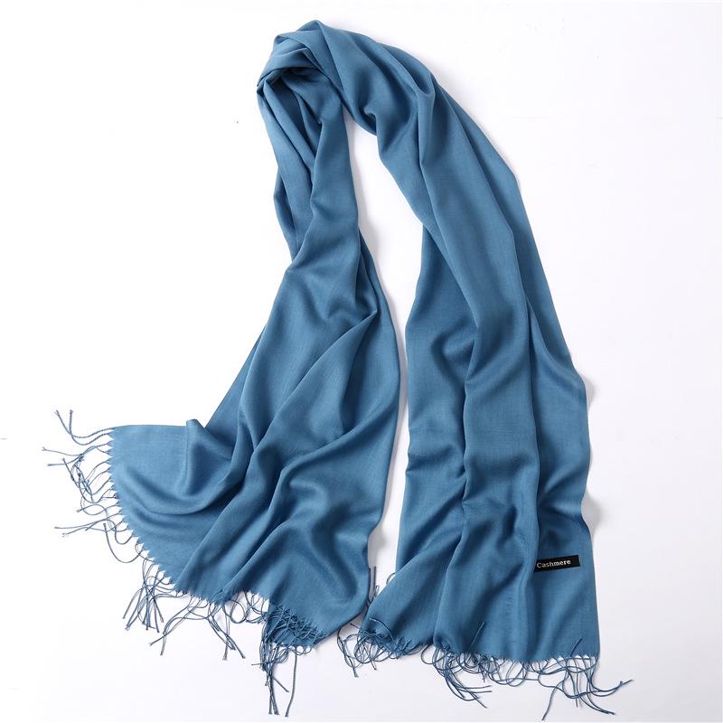 Women's Solid Color Faux Cashmere Scarf, Lightweight Shawl for Spring/Summer & Warm Autumn/Winter Malaysian Headscarf.