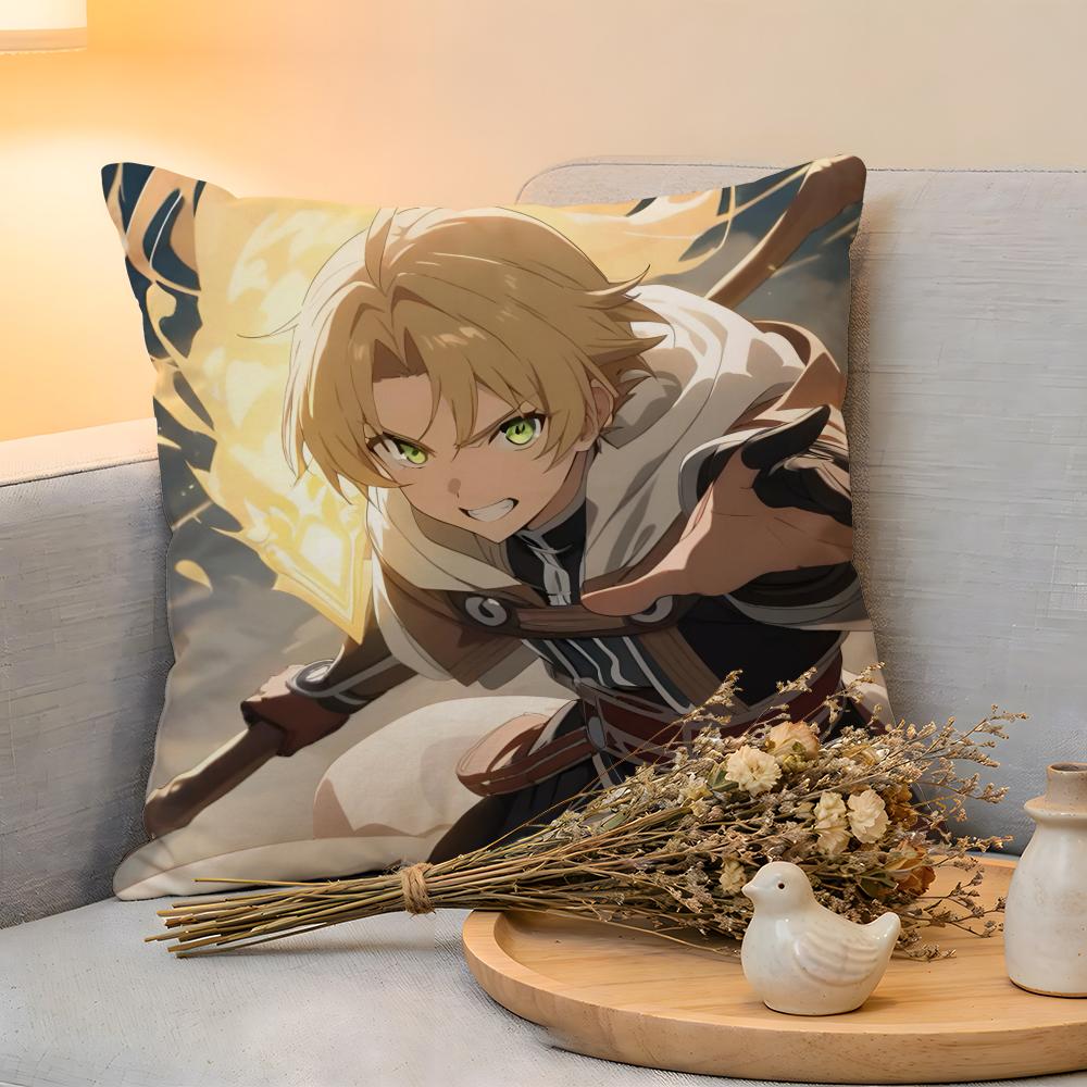 Cushion Cover  Linen  SkinFriendly Soft Decorative Case for Sofa Home Decor Anime MMushoku Tensei Pillow cover