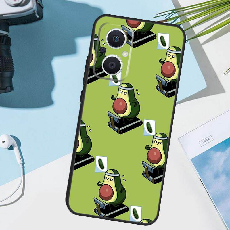 Niedliche Cartoon-Avocado Fitness Hülle Für OPPO Reno 13 F 10 11 12 14 Pro 11F 12F 14F 7 8 Lite OPPO Find X9 X8 X5 X6 Pro Hülle