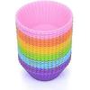 Mini Muffin Pan - Reusable Silicone Cupcake Molds 2in 24 Pack - Small Baking Cups Truffle Cake Pan Set Nonstick In 6 Colors