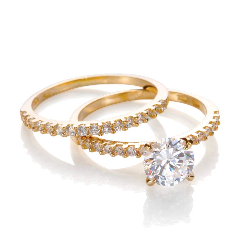 

від New Ring Half Eternity Ring 2 Row Yellow Gold Engagement Ring Wedding Ring Present Women [Gift York] Women