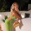 Sexy Beach Midi Dress Bodycon Women Hollow Out Green Summer Dress White Sleeveless Backless Side Slit Dresses Casual Party 21386