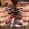 Gothic Color Block Stiletto Cat Eye Press-On Nails