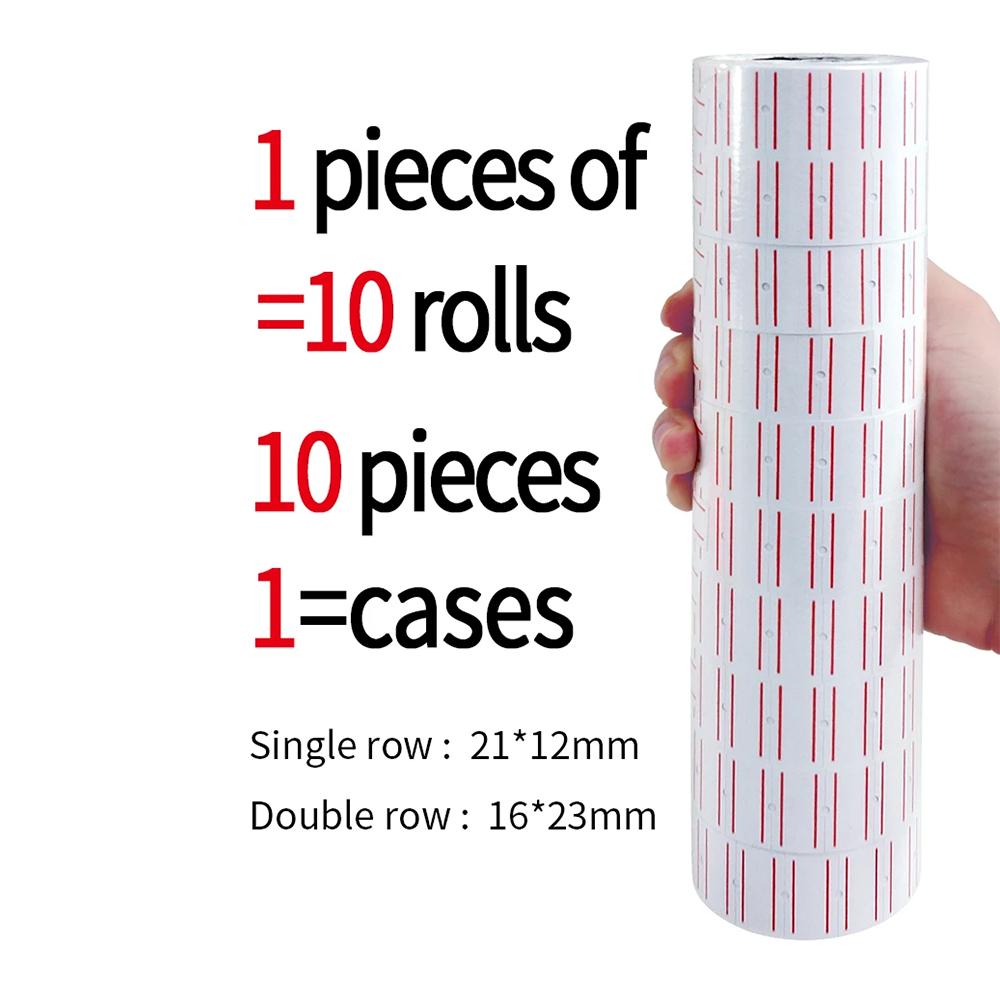 10 Rolls Price Label Tag for MX-5500 Price Gun Label Sticker, 5000pcs White and Color Retail Shop Price Gun Label