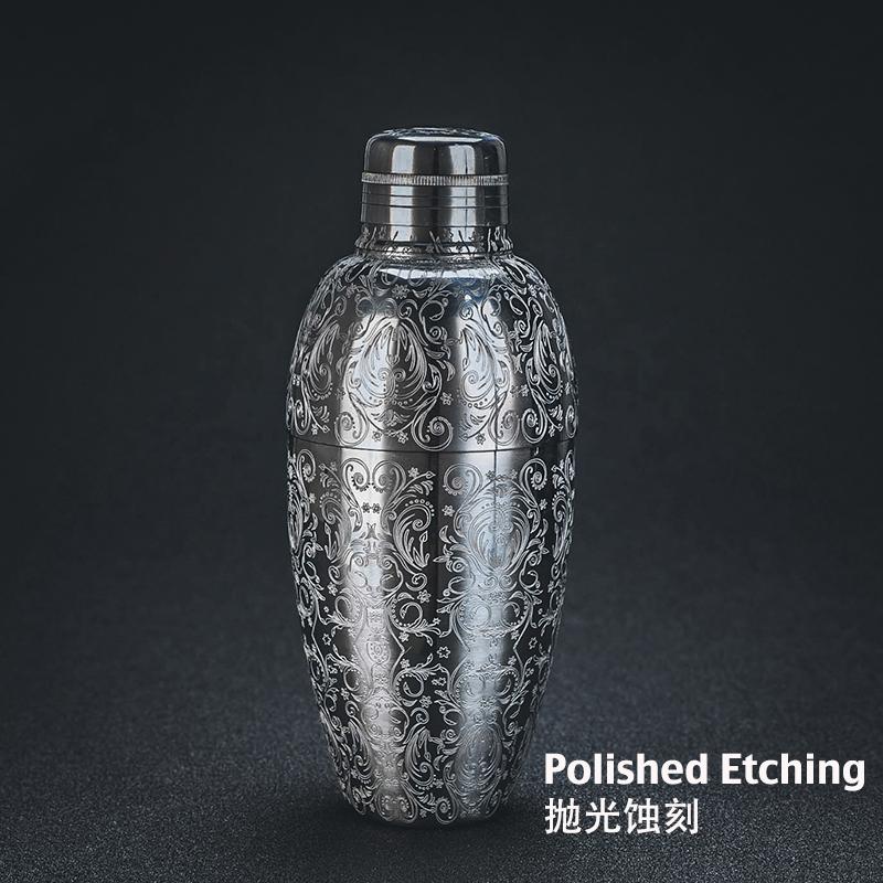 500ml 3Pieces Vintage Cocktail Shaker Bar Shaker Cobbler Shaker Bar Tools