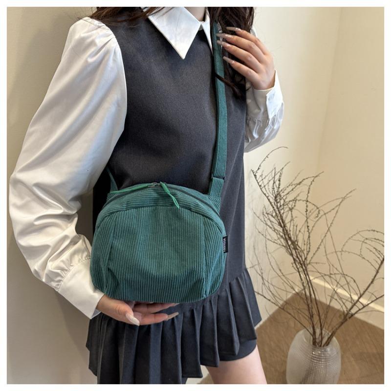 Canvas-Tasche mit großem Fassungsvermögen, neue Retro-Cord-Umhängetasche für Damen, lässige Studenten-Klassentasche
