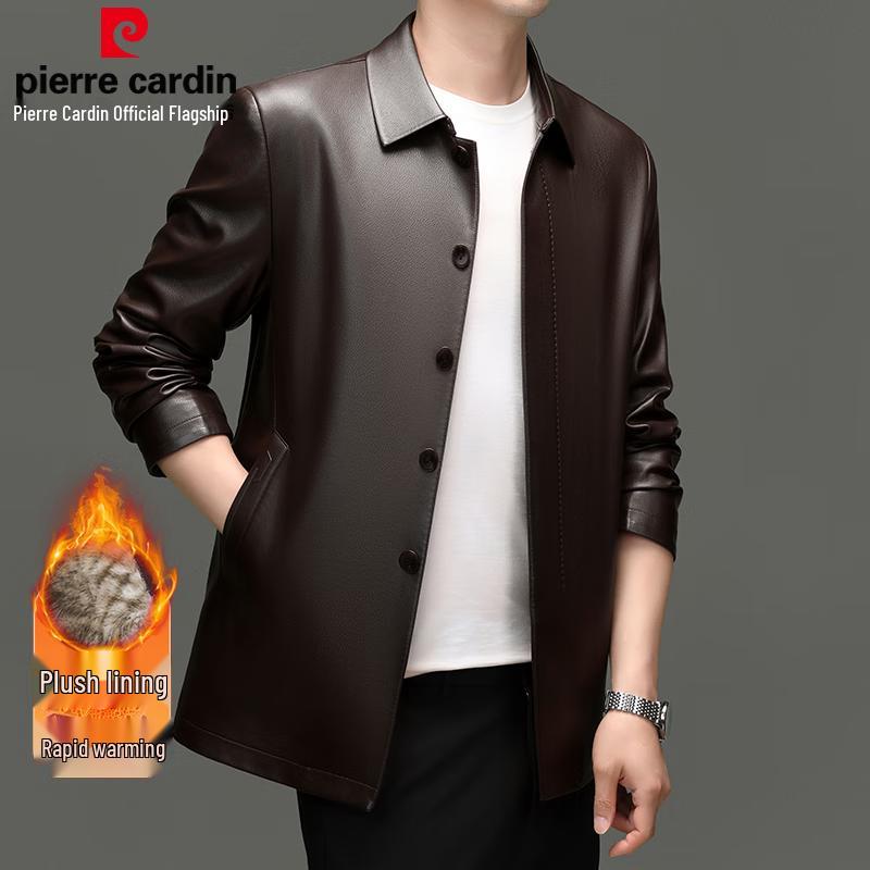 

Мужская теплая кожаная куртка Pierre Cardin Осень/Зима 4XL