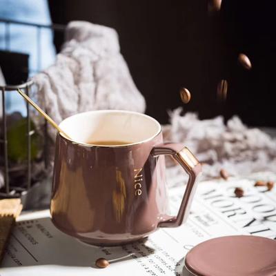Gold-painted Ceramic Mug Water Cup Opening Event Festival Coffee Simple White Porcelain
