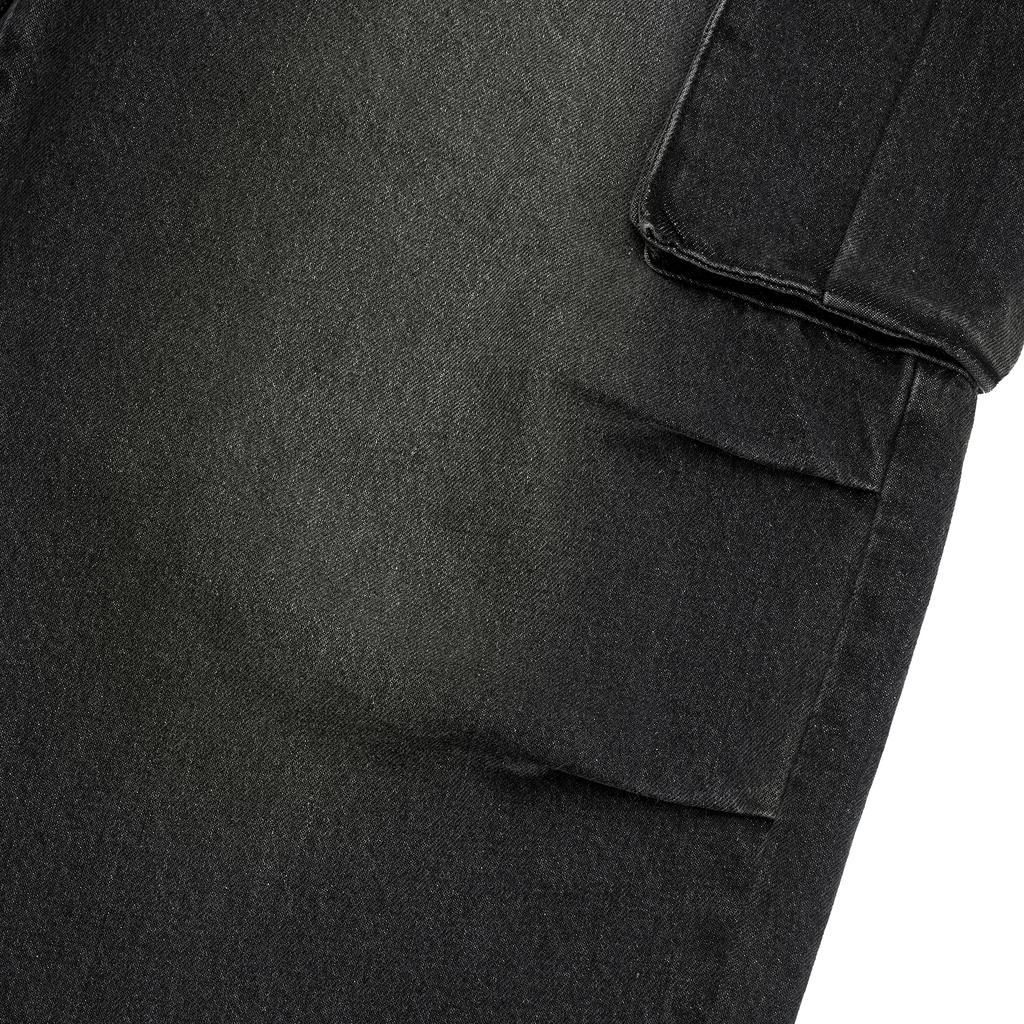FILLUMINATE Two-Tuck Washed Denim Cargo Pants - Black