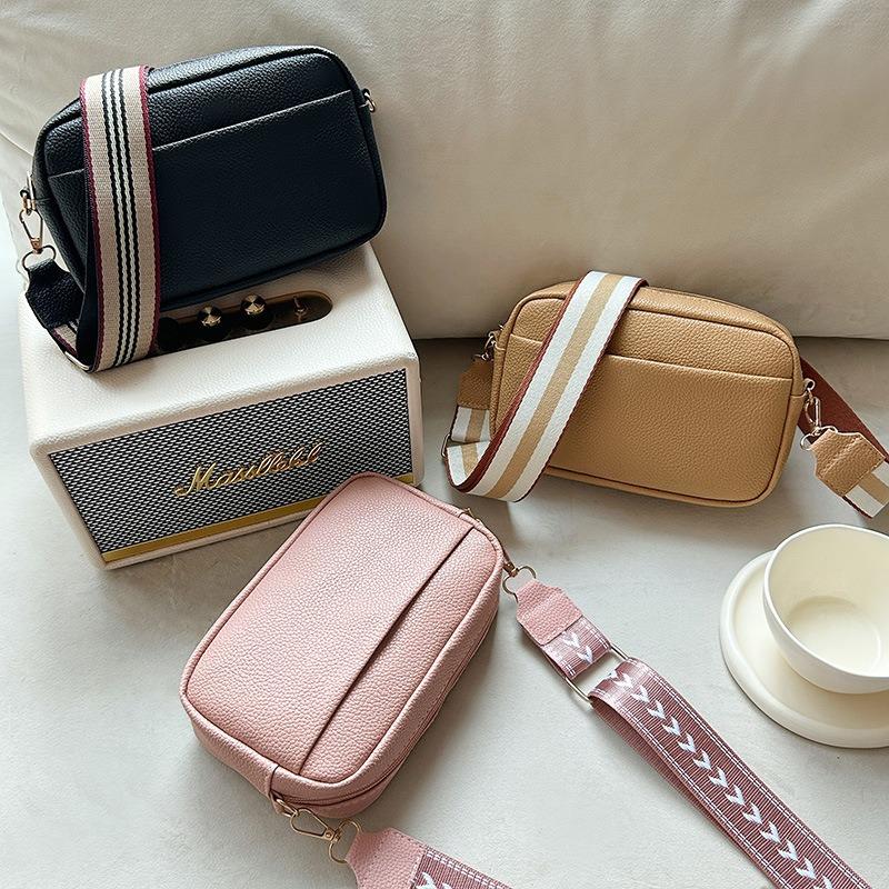 Women's bag autumn and winter new small square bag wide shoulder strap single shoulder oblique span bag