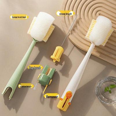 Huabeisen 5-in-1 Long Handle Sponge Bottle & Cup Cleaning Brush