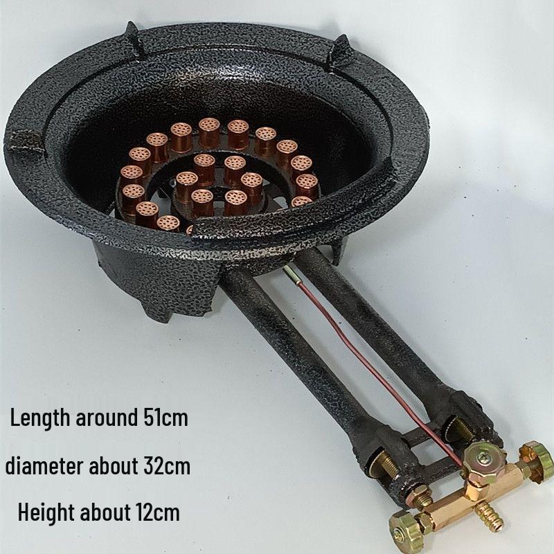 Heavy-Duty Commercial Cast Iron Wok Burner Head with High-Pressure Flame