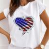 New Version Regular Short Sleeve Heart Print T-Shirt Women's Casual Short Sleeve T-Shirt women clothes