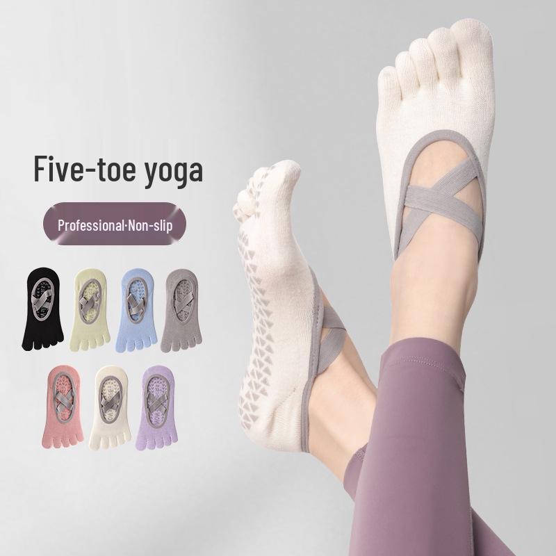 Women's Non-Slip Five-Finger Yoga Socks - Summer Invisible Socks for Indoor Fitness, Pilates, and Sports.