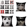 Unique Linen Vintage Piero Fornasetti Face Throw Pillow Case With Artistic Face Illustration
