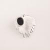Rare Black Tourmaline Gemstone 925 Stamped Silver Artisan Jewelry Pendant 1.49" CP-28-24