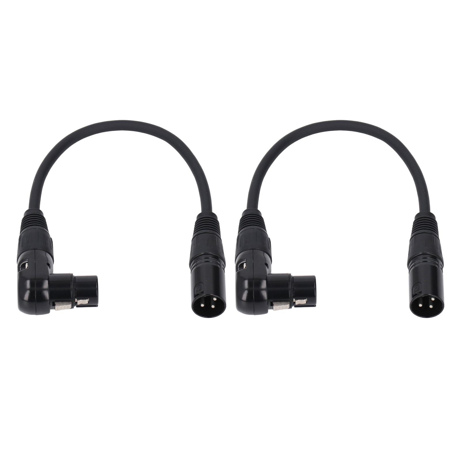 

XLR Microphone Extension Cable Adapter 90 Degree XLR Female to Straight XLR Male 3 Pin Mic 30cm / 11.81in