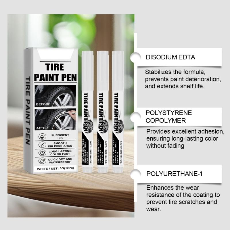 15 ks Bílý lak na pneumatiky Pero Voděodolné Značkovací pero na pneumatiky Bílé pero Rychleschnoucí Pro opravu škrábanců na pneumatikách automobilů
