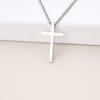 GAVU Christian Stainless Steel Silver Cross Necklace for Men