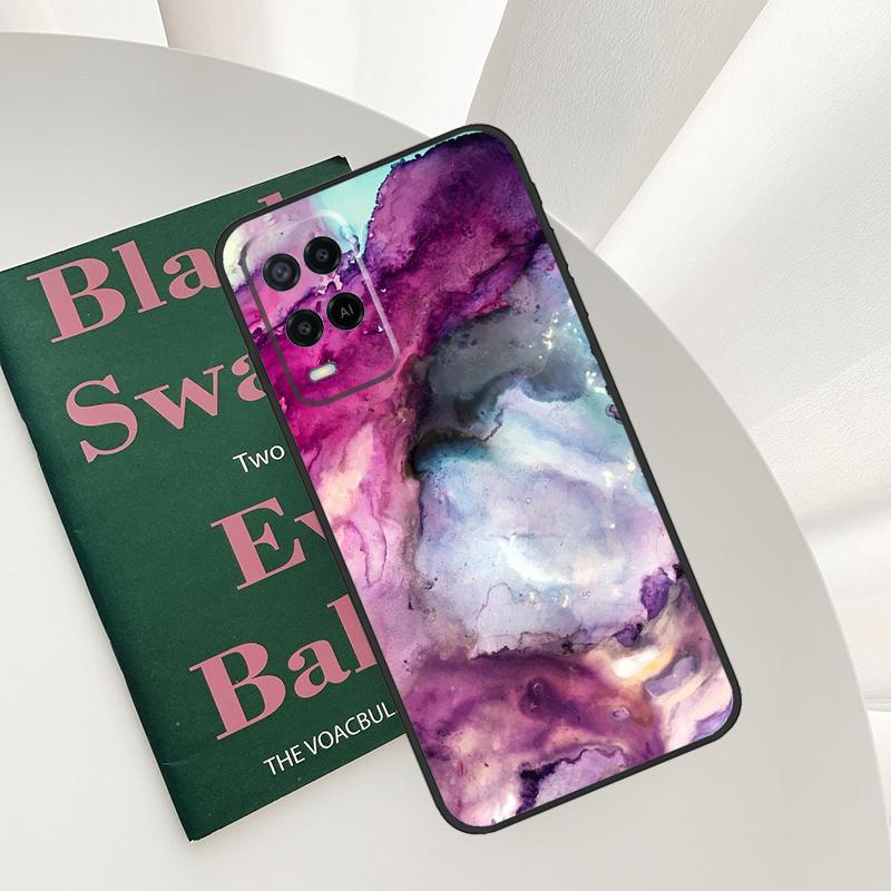Beachy Pastel Abstract Painting Case For Oppo A96 A76 A16 A15 A17 A52 A72 A54S A57S A58 A78 A98 A57 A77 A54 A74 A94 Cover