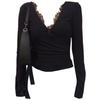Pure Desire Sexy Sexy Lace-up Long Sleeve Export Bottoming Shirt