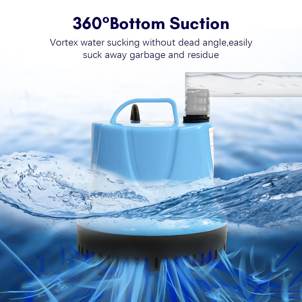2800L/H 8.53ft Aquarium Bottom Suction Submersible Water Pump Fountain Pump with 4M Water