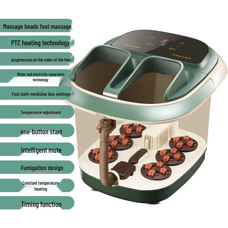 Electric Foot Spa Massager with Rollers & Steaming