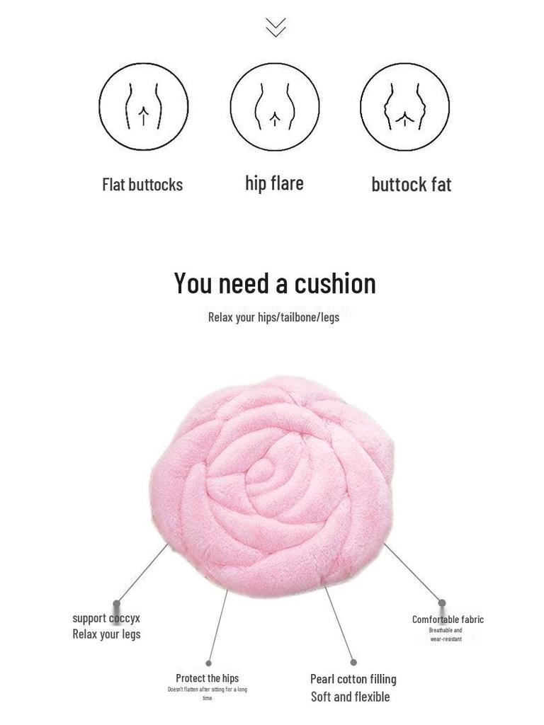 Plush Non-Slip Office Chair Pad for Long Sitting - Japan & South Korea