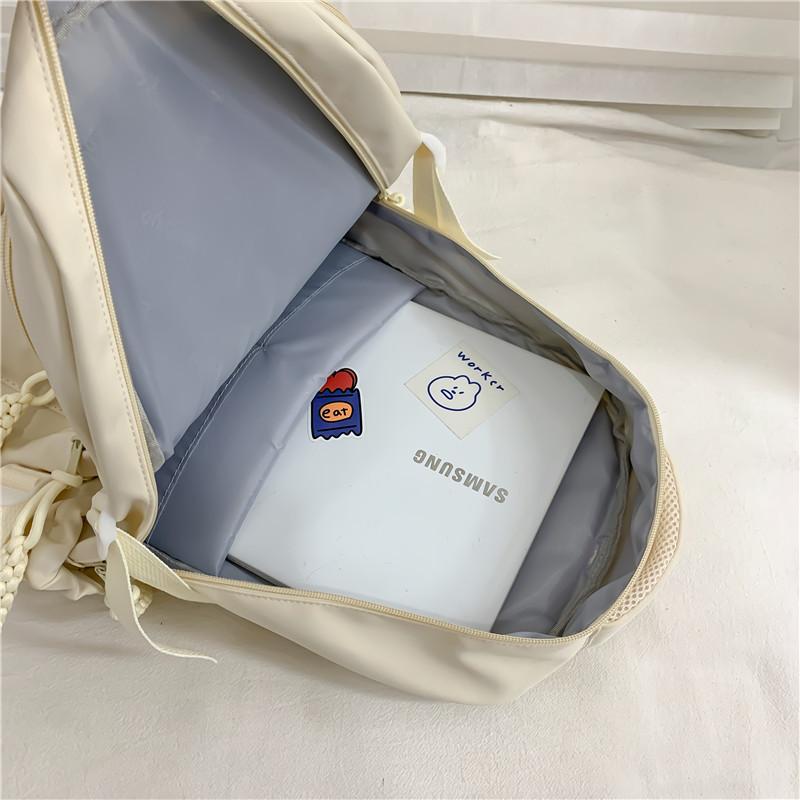 Schoolbag Japanese ins unprinted solid color college student schoolbag high value large capacity lightweight waterproof junior high school student 