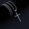 Necklace Silver Steel Chain Cross 324