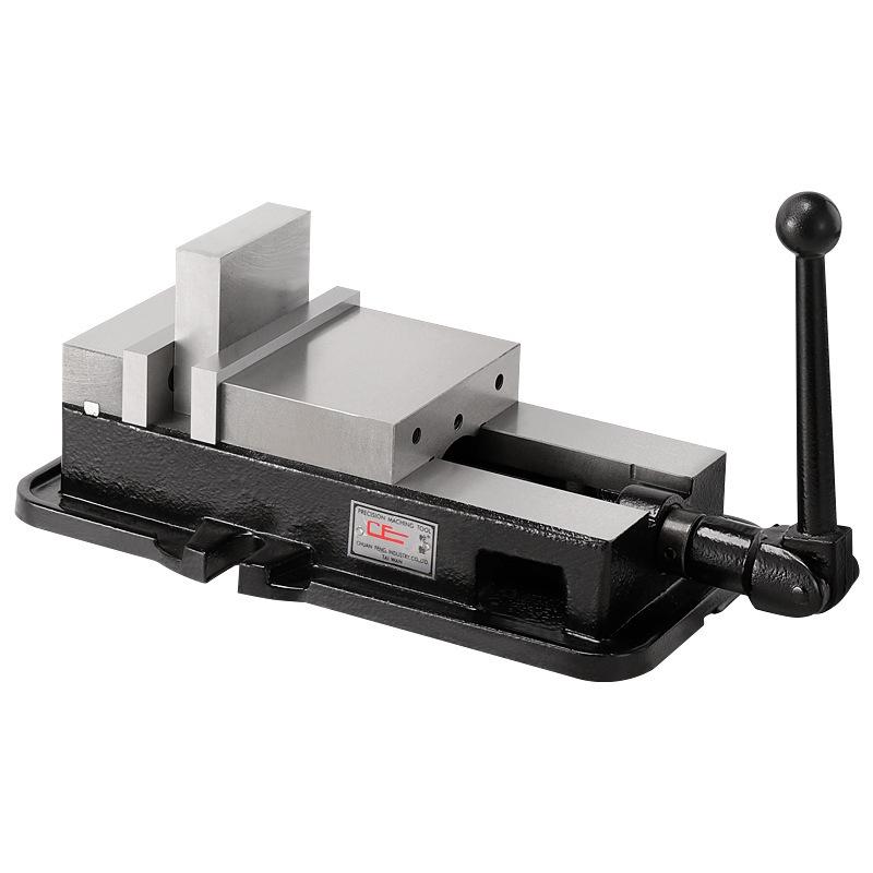 Heavy-Duty Precision Bench Vise with Flat Jaws, Quick-Release, Non-Tilting Clamp for CNC Machining and Milling Machines