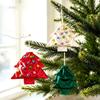Soft Fabric Christmas Treat Bag Tree Ornament with Pull Cord Opening for Small Gifts and Holiday Table Display