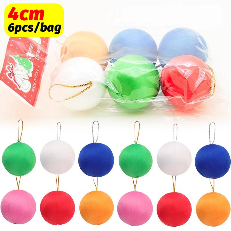 

120/6pcs Wire Wrapping Christmas Balls 3/4/5/6cm Color Foam New Year Xmas Tree Hanging Pendants Ball Party Ornaments Home Decor 1 Bag
