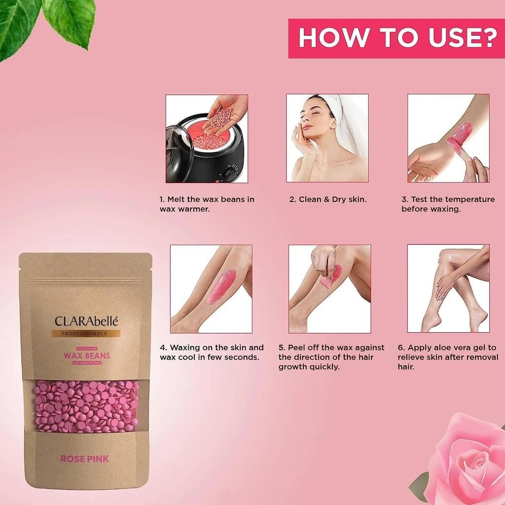 Unisex Brazilian Hard Wax Beans Aloe Vera & Rose Pink For Face Body Bikini 100g
