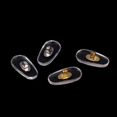 10Pairs Gold Silver Transparent Silicone Screw On Nose Pads Metal Core Brace For Glasses Support Eyewear Accessories