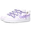 Nike Court Borough Leather Slip Resistant Cushioning Abrasion Resistant Low top Skateboard Shoes GS White Purple BQ5448-100(Team52-)