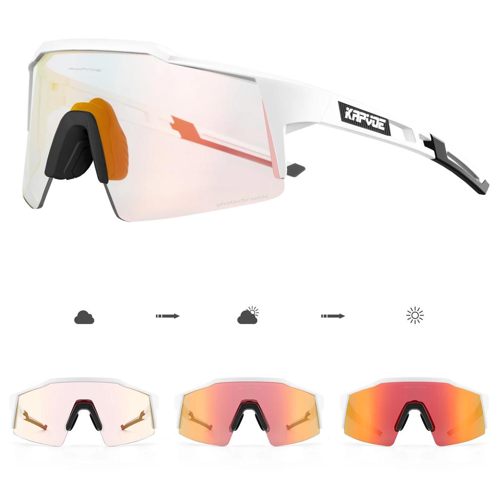 Kapvoe Pink Photochromic Cycling Glasses for Men Fashion MTB Road Bike Sunglasses Women Eyewear UV400 Protection Driving Classic