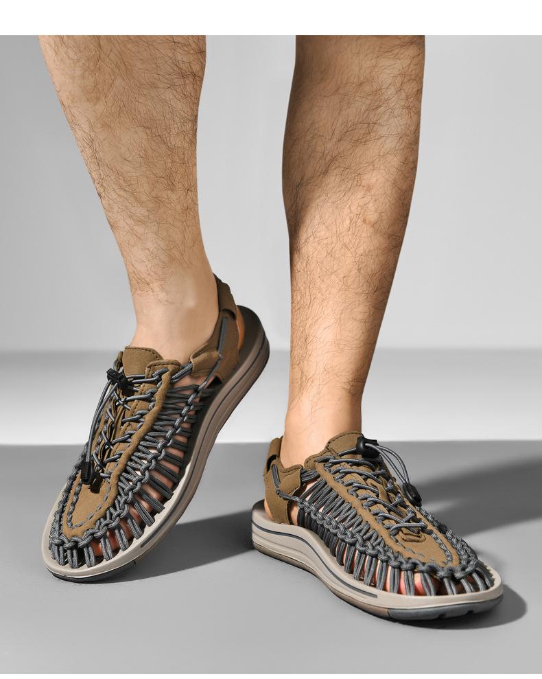 Men's Woven Casual Beach & Outdoor Sandals - Roman Style Water & Wading Shoes