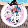Black 3D Tiger Round Beach Towel Animal Theme Bath Towel Microfiber Fabric Size Swimming Travel Sport Adult Beach Towel