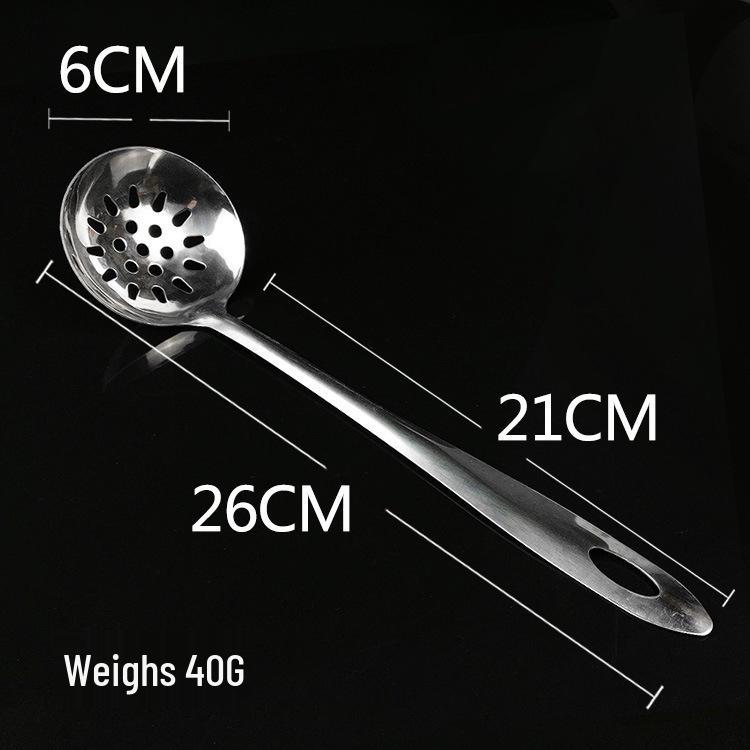Large Stainless Steel Slotted Spoon for Serving or Drinking Soup, Long Handle for Hot Pot & Porridge